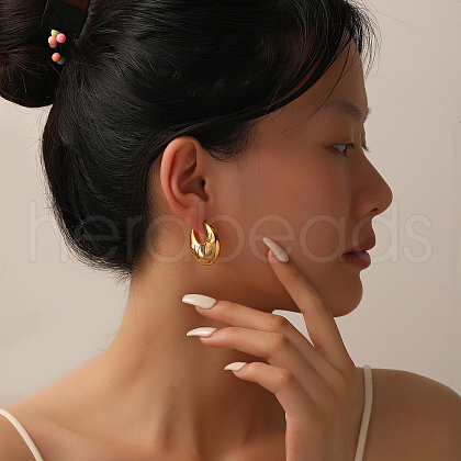Stainless Steel C-shaped Stud Earrings PB8052-1