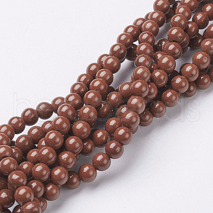 Natural Red Jasper Round Beads Strands X-GSR4mmC011-1