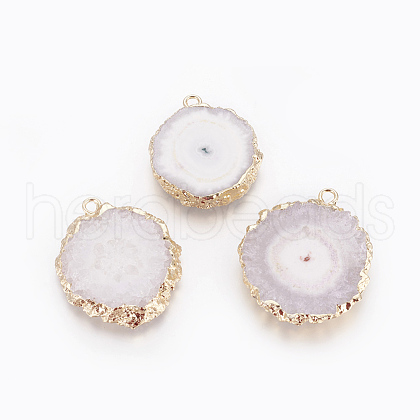 Natural Dyed Quartz Pendants G-P399-B04-1