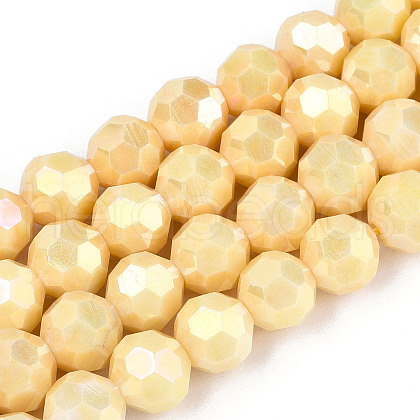 Electroplate Glass Beads Strands EGLA-T021-8mm-15-13-1