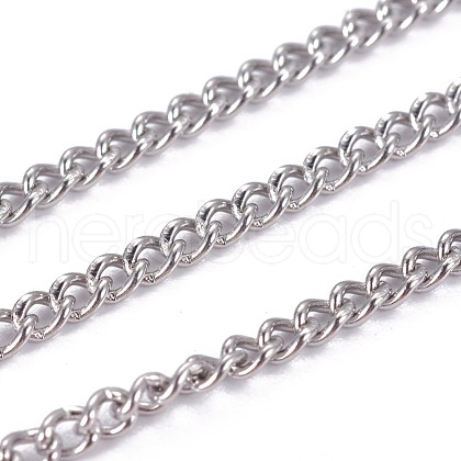 Tarnish Resistant 304 Stainless Steel Curb Chains STAS-I107-20P-1