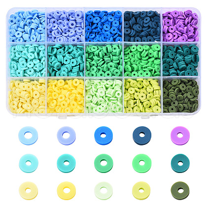 2250Pcs 15 Colors Handmade Polymer Clay Beads CLAY-YW0001-25A-1