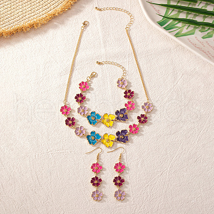 Flower Alloy Enamel Jewelry Set FS-WGAE8A1-01-1