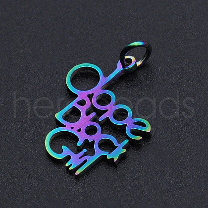 Ion Plating(IP) 201 Stainless Steel Pendants STAS-N090-T859-1