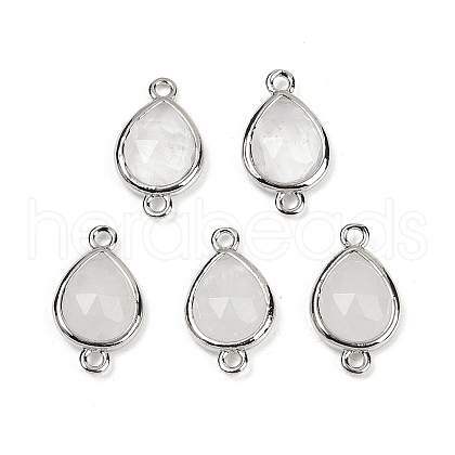 Natural Quartz Crystal Faceted Connector Charms G-L514-048G-03-1