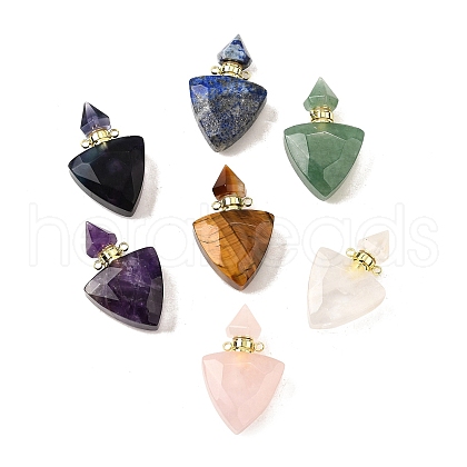 Natural Mixed Stone Perfume Bottle Pendants G-L623-10G-1