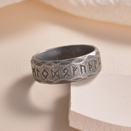 Viking Rune Stainless Steel Finger Rings for Men WGDF4AB-57-1