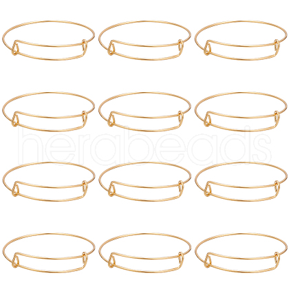 SUNNYCLUE 12Pcs Steel Adjustable Bangle Making AJEW-SC0002-G-1