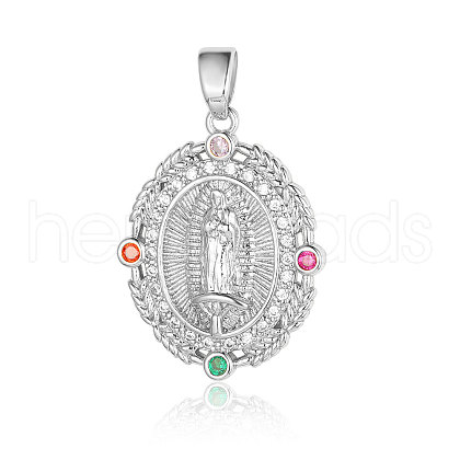 Brass Micro Pave Colorful Cubic Zirconia Pendants ZIRC-OY001-03P-1