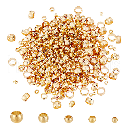   500Pcs 5 Styles Brass Crimp Beads FIND-PH0023-53-1