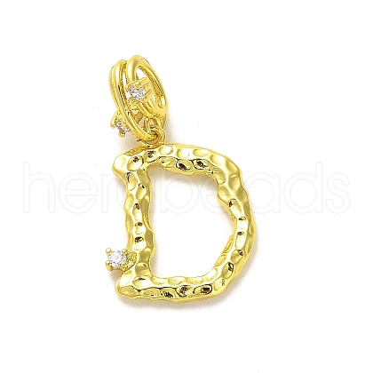 Rack Plating Brass Micro Pave Cubic Zirconia European Dangle Charms KK-L210-015G-D-1