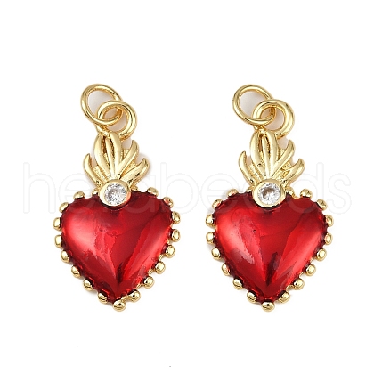 Brass Micro Pave Cubic Zirconia Pendants KK-Z113-01G-1