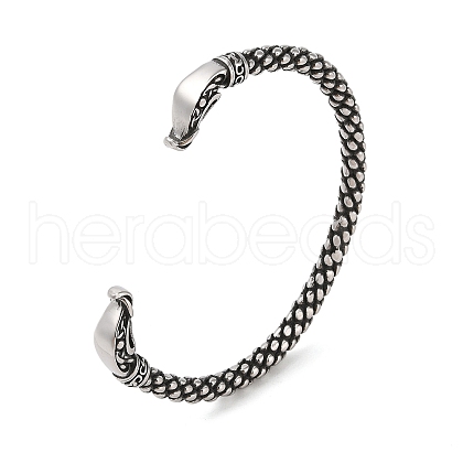 Viking 304 Stainless Steel Open Cuff Bangles for Men BJEW-U001-07E-G-1