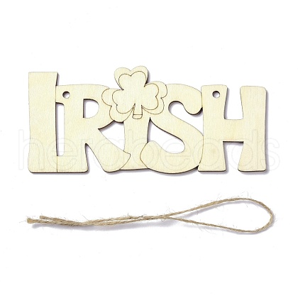 DIY Word Irish Unfinished Wooden Ornaments Blank Wooden Embellishments WOOD-C009-04-1