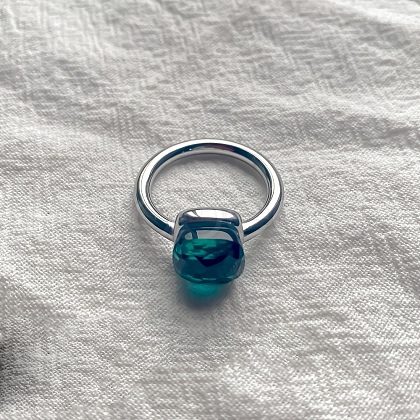 Square 304 Stainless Steel with Glass Finger Rings FS-WG8AAFA-47-1