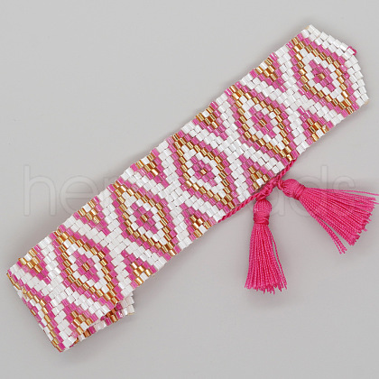 Ethnic Style Adjustable Glass Seed Beads Braided Bead Bracelets for Men Women MU3134-8-1