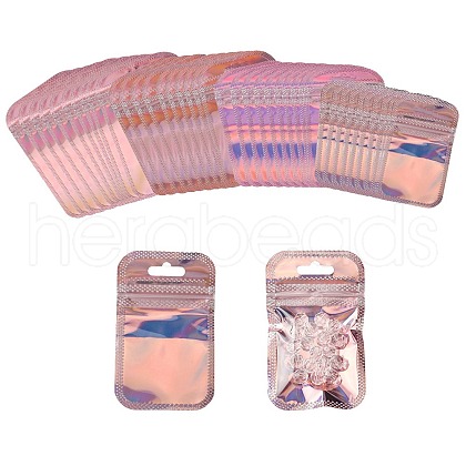 40Pcs 4 Styles Plastic Laser Packaging Yin-yang Zip Lock Bags OPP-FS0001-01-1