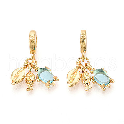 Brass Glass Pendants KK-N271-11G-1