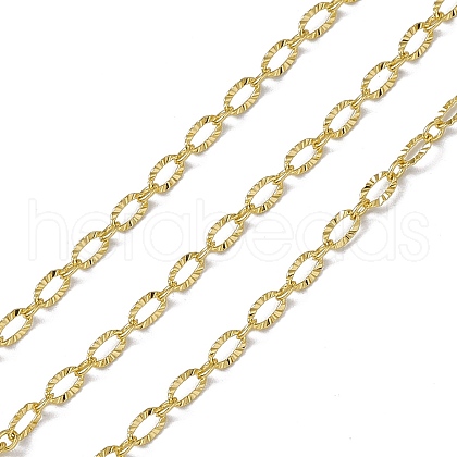 Brass Textured Oval Link Chains CHC-P010-06G-1
