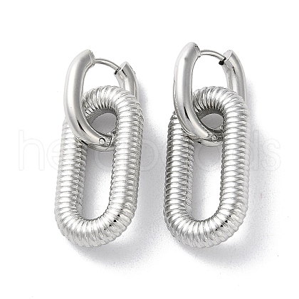Non-Tarnish 304 Stainless Steel Hoop Earrings EJEW-M249-08P-1