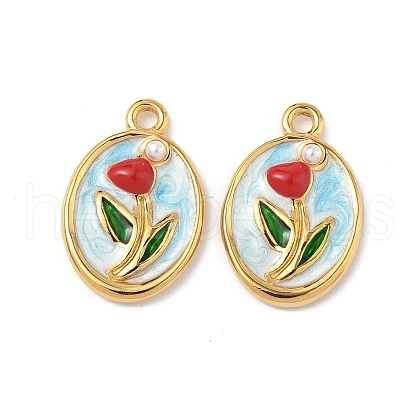 304 Stainless Steel Enamel Pendants STAS-U057-03G-02-1
