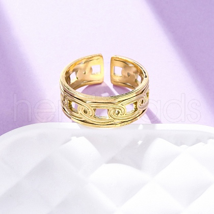 304 Stainless Steel Cuff Rings RJEW-Q020-07G-1