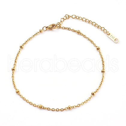 304 Stainless Steel Satellite Chain Anklets X-AJEW-AN00393-1