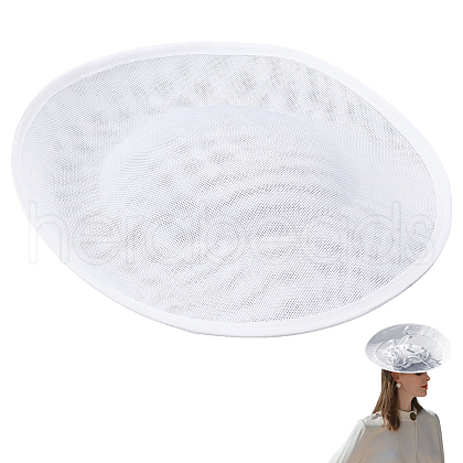 Linen Mini Hat Fascinator Base AJEW-WH0561-32B-1