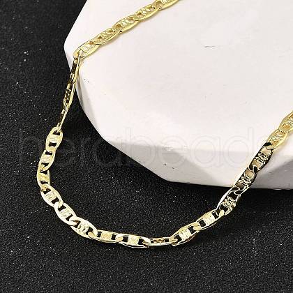 Brass Textured Mariner Link Chain Necklaces NJEW-M108-09G-1