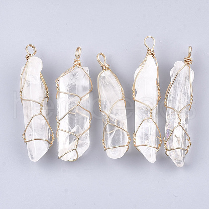 Natural Quartz Crystal Big Pendants G-S344-55-1