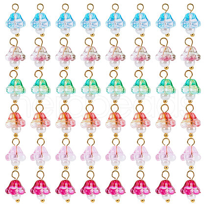 SUNNYCLUE 120Pcs 6 Colors Electroplate Glass Charms GLAA-SC0001-70-1