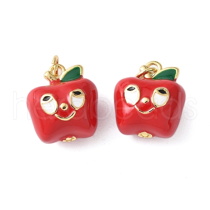 Brass Enamel Pendants KK-A252-15G-1
