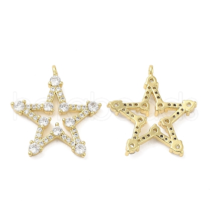 Brass with Cubic Zirconia Pendants KK-G471-04G-1
