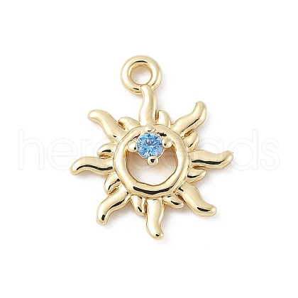 Brass Micro Pave Cubic Zirconia Charms KK-M326-20C-G-1