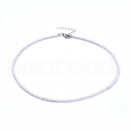 Glass Seed Beaded Necklaces NJEW-JN02811-01-1
