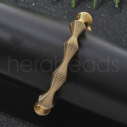 304 Stainless Steel Stretch Bangles for Women BJEW-P315-02C-G-1