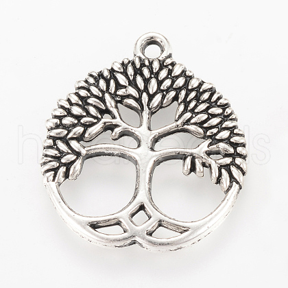 Tibetan Style Alloy Pendants X-TIBEP-Q064-35AS-RS-1