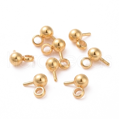 304 Stainless Steel Ball Stud Earring Post STAS-Z035-01A-G-1