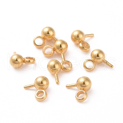 304 Stainless Steel Ball Stud Earring Post STAS-Z035-01A-G-1