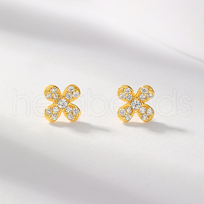 Delicate S925 Sterling Silver Clear Cubic Zirconia Stud Earrings QB2438-1-1