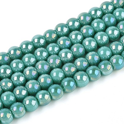 Electroplate Opaque Glass Beads Strands GLAA-T032-P4mm-AB12A-1