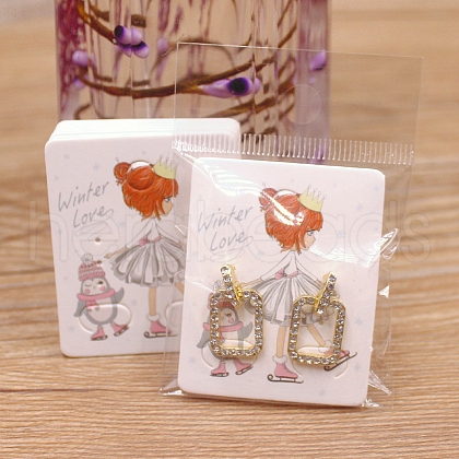 Rectangle Paper Earring Display Card with Hanging Hole CDIS-C004-01F-1