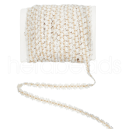 15 Yards Polyester Lace Ribbon OCOR-WH0088-35A-1