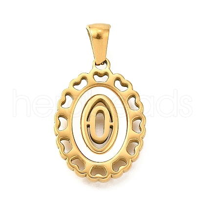 Golden 304 Stainless Steel Pendants STAS-K300-02G-O-1