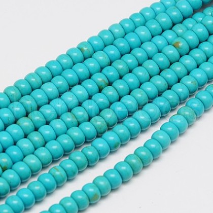 Synthetic Turquoise Beads Strands TURQ-G109-5x3mm-10-1