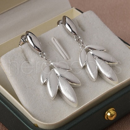 Wheat Brass Drawbench Dangle Earring EJEW-L288-009S-1