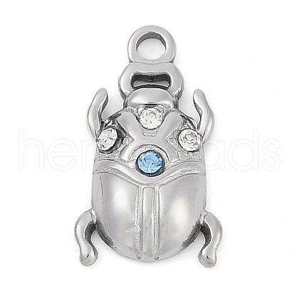 304 Stainless Steel Rhinestone Pendants X-STAS-L022-478P-1
