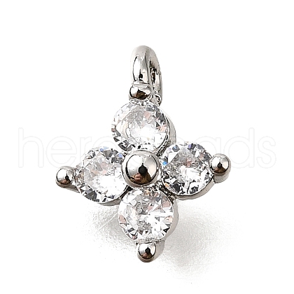 Brass Micro Pave Cubic Zirconia Pendants KK-D356-07D-P-1