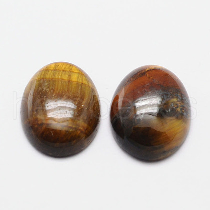 Oval Natural Tiger Eye Cabochons G-K020-25x18mm-04-1