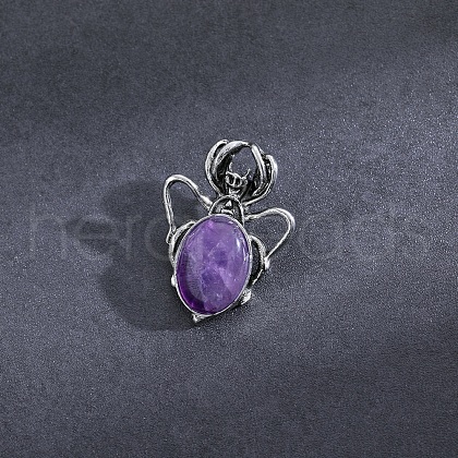 Natural Amethyst Pendants PW-WG1612F-01-1